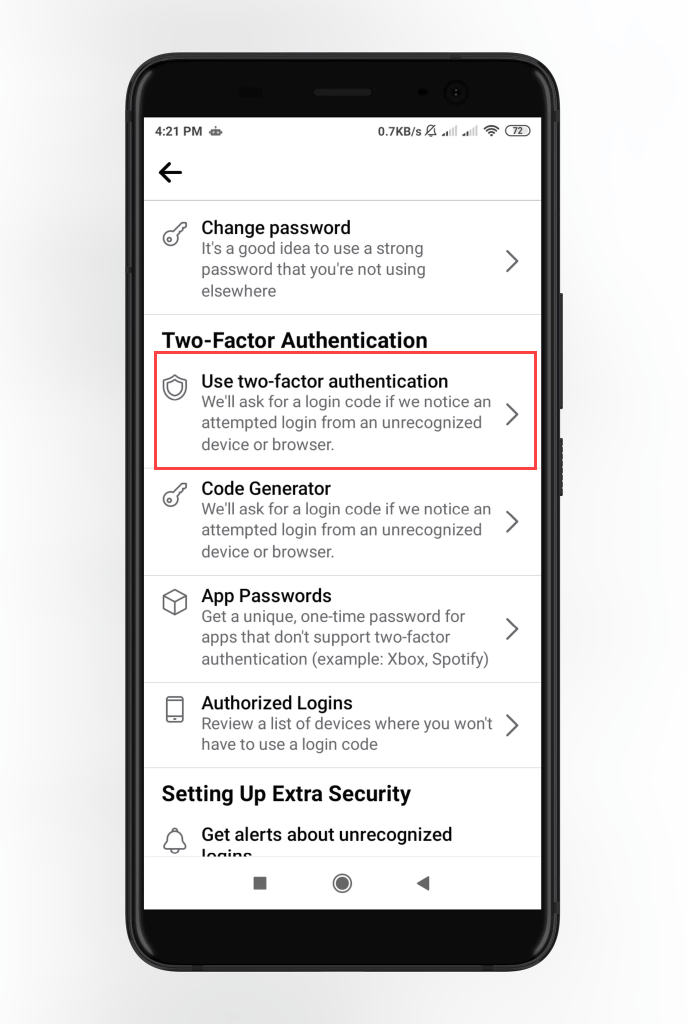 use two factor authentication 