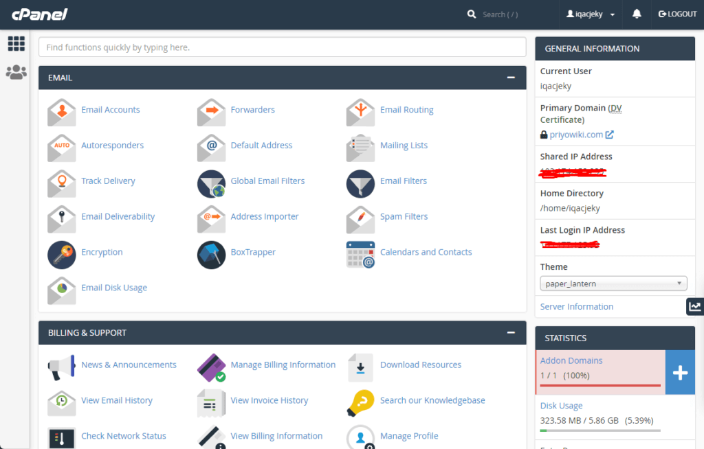 cPanel Overview