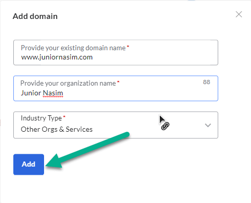 how to add domain on zoho mail