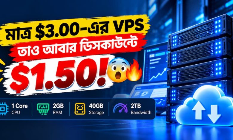 মাত্র $3.00-এর VPS, তাও আবার ডিসকাউন্টে $1.50!