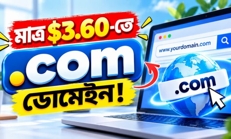 মাত্র $3.60-তে .COM ডোমেইন!